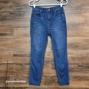 Madewell Jeans 26 High Riser 10" Skinny Skinny Raw Hem Medium Dark Wash Stretch